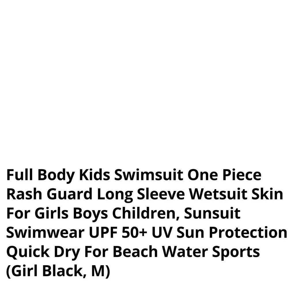 Unbranded‎ Rash Guard Suit Kids M Black New UPF 50+ Full Body Ocean Jellyfish